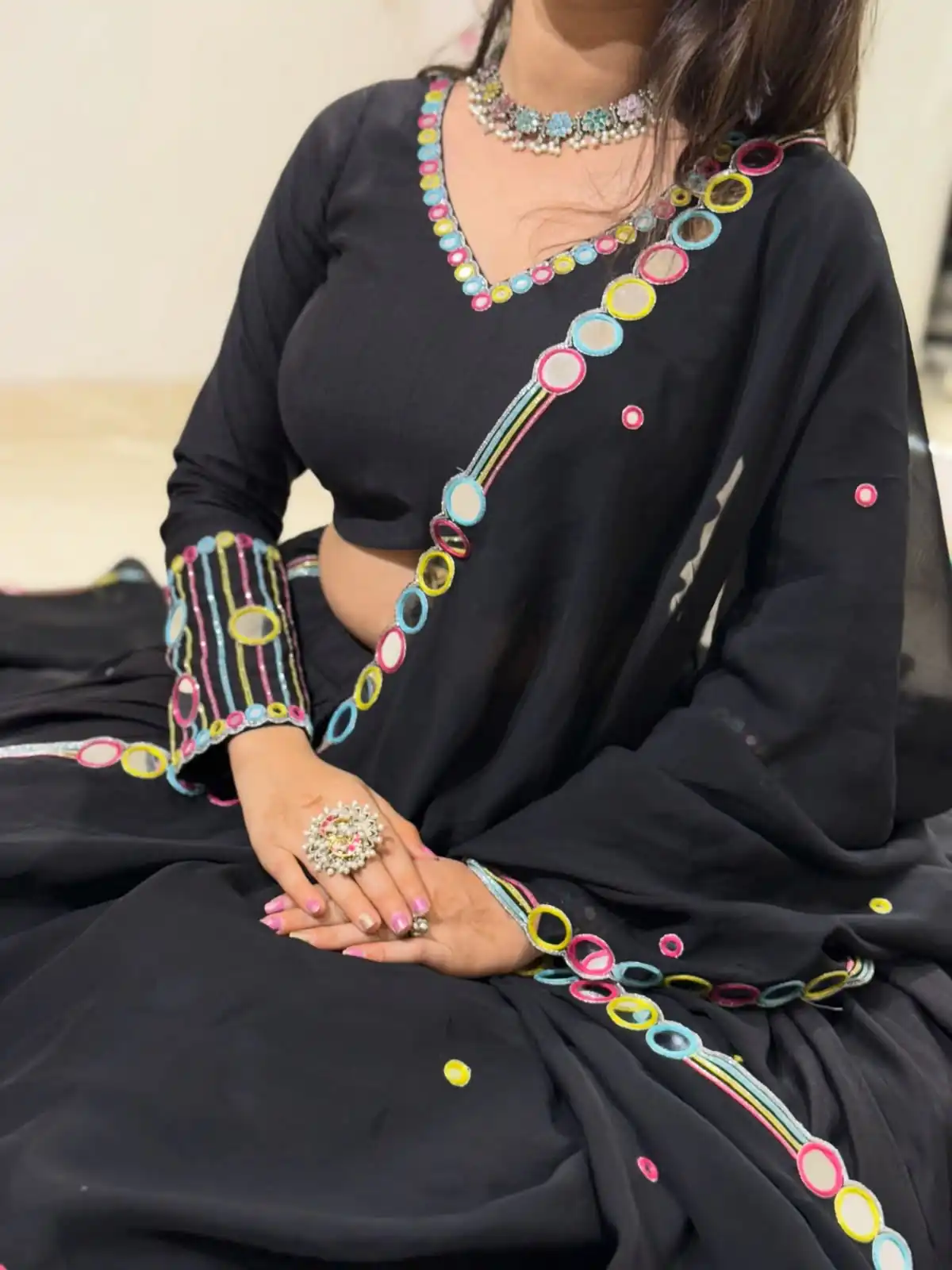 BE 504 Blacke Color Rayon Embroidery Work & Cowrie Work Lehenga Choli . Grab it for ₹2449. Delivery 4-6 Working Days. Shop now. | Lehenga, Bollywood Lehenga, Creative Lehenga, Designer Lehenga, Embroidered Lehenga, Party Wear Lehenga