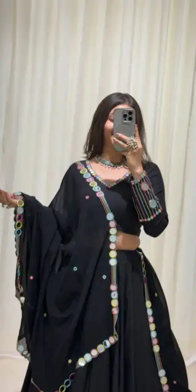 BE 504 Blacke Color Rayon Embroidery Work & Cowrie Work Lehenga Choli . Grab it for ₹2449. Delivery 4-6 Working Days. Shop now. | Lehenga, Bollywood Lehenga, Creative Lehenga, Designer Lehenga, Embroidered Lehenga, Party Wear Lehenga