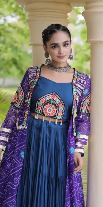 KA 5083 Navy Blue Color Rayon Embroidery Work & Cowrie Work Lehenga Choli . Grab it for ₹2949. Delivery 4-6 Working Days. Shop now. | Lehenga, Bollywood Lehenga, Creative Lehenga, Designer Lehenga, Embroidered Lehenga, Party Wear Lehenga