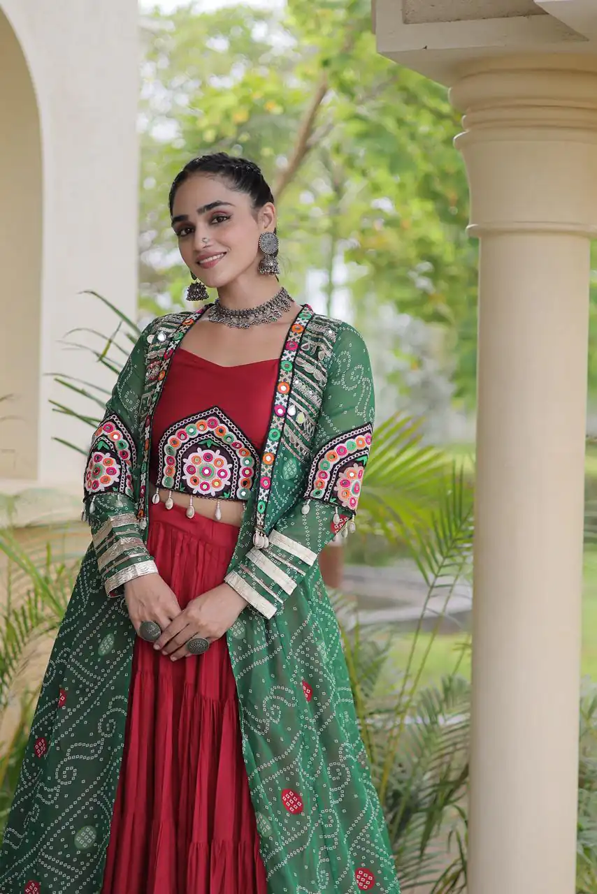 KA 5083 Red Color Rayon Embroidery Work & Cowrie Work Lehenga Choli . Grab it for ₹2949. Delivery 4-6 Working Days. Shop now. | Lehenga, Bollywood Lehenga, Creative Lehenga, Designer Lehenga, Embroidered Lehenga, Party Wear Lehenga