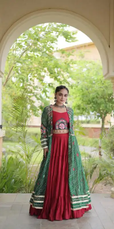 KA 5083 Red Color Rayon Embroidery Work & Cowrie Work Lehenga Choli . Grab it for ₹2949. Delivery 4-6 Working Days. Shop now. | Lehenga, Bollywood Lehenga, Creative Lehenga, Designer Lehenga, Embroidered Lehenga, Party Wear Lehenga