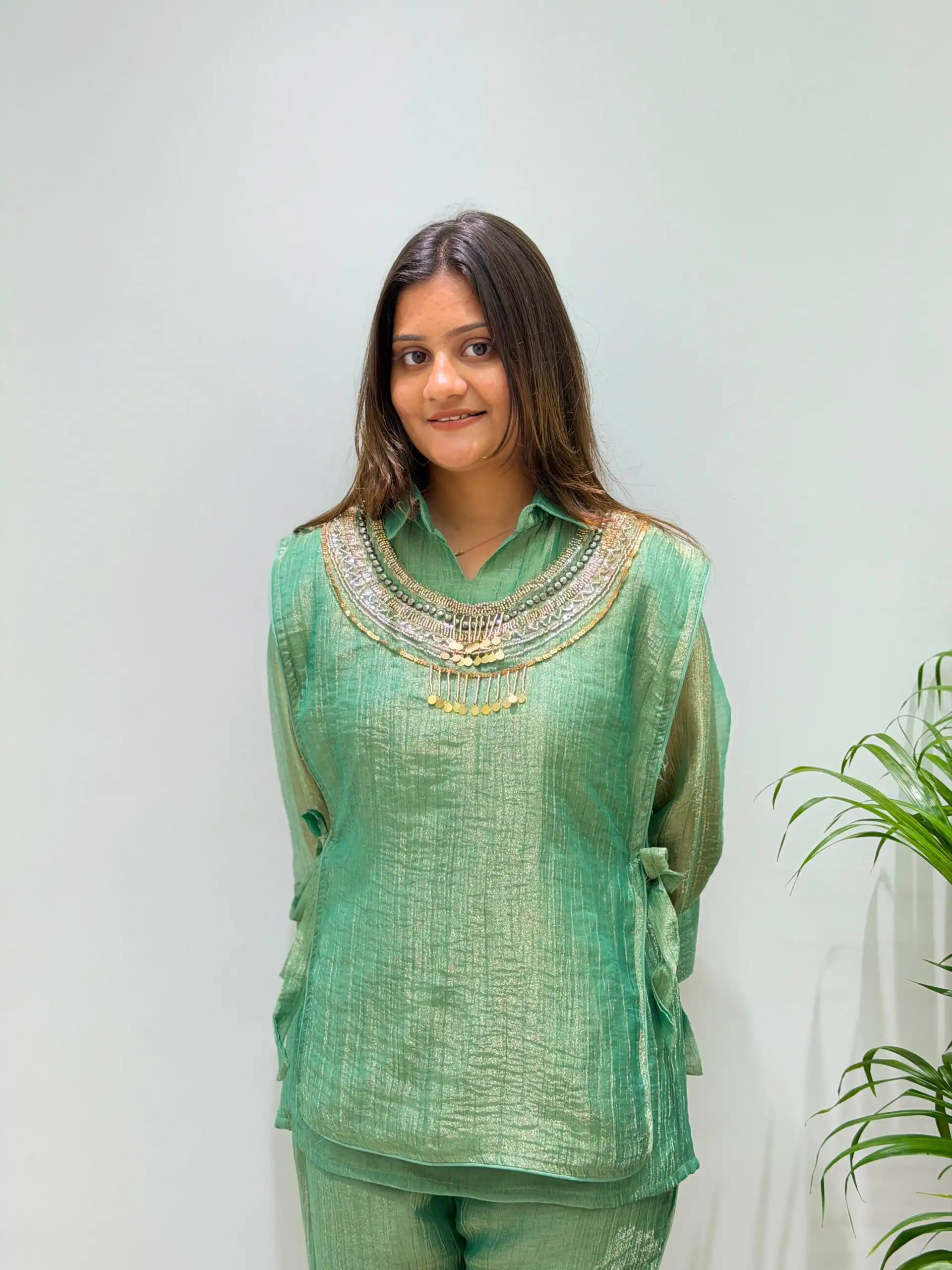 BE 485 Pista Colour | Brown Salsa Silk Kurti with Hand Work. Get it for ₹2249. Delivery 4-6 Working Days. Online Shop now. | Kurti, Bollywood Kurti, Creative Kurtis, Designer Kurti, Party Wear Kurti, Selfie Kurti