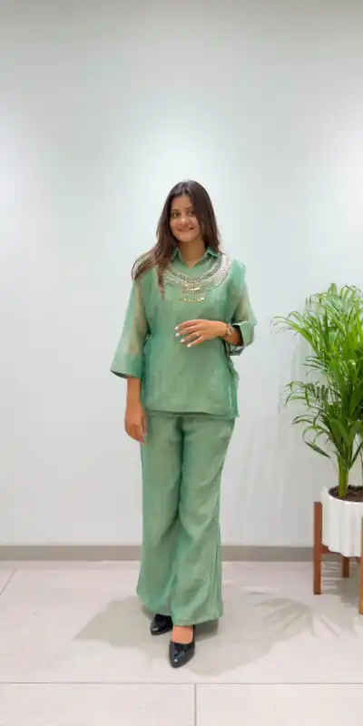 BE 485 Pista Colour | Brown Salsa Silk Kurti with Hand Work. Get it for ₹2249. Delivery 4-6 Working Days. Online Shop now. | Kurti, Bollywood Kurti, Creative Kurtis, Designer Kurti, Party Wear Kurti, Selfie Kurti