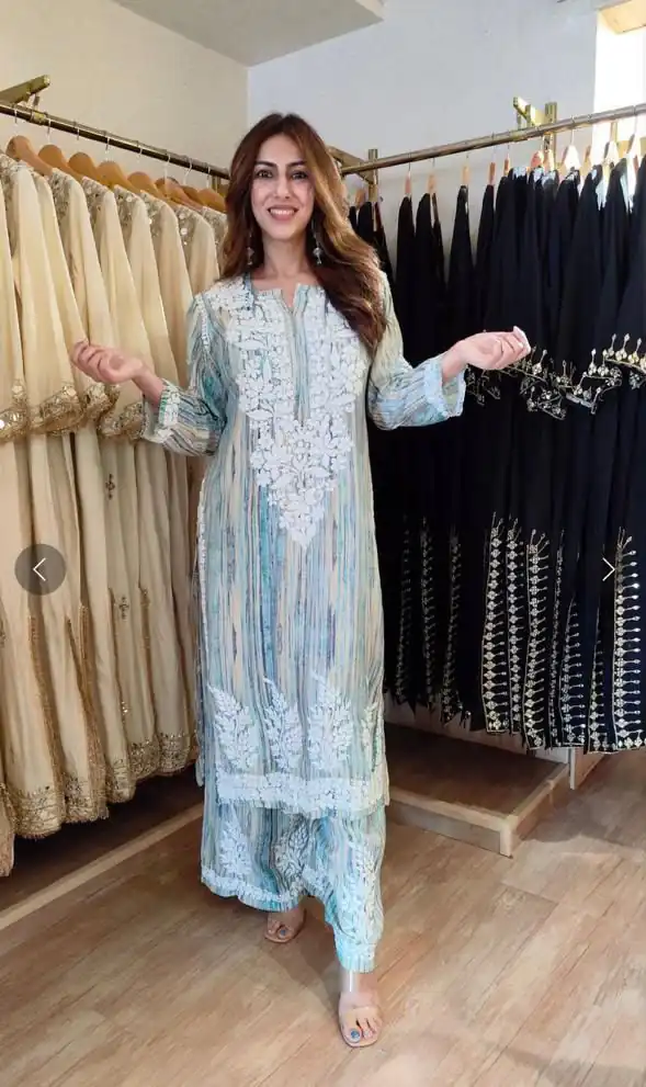 Aglow Multi Rayon Embroidery Work Salwar Suit - Image 3