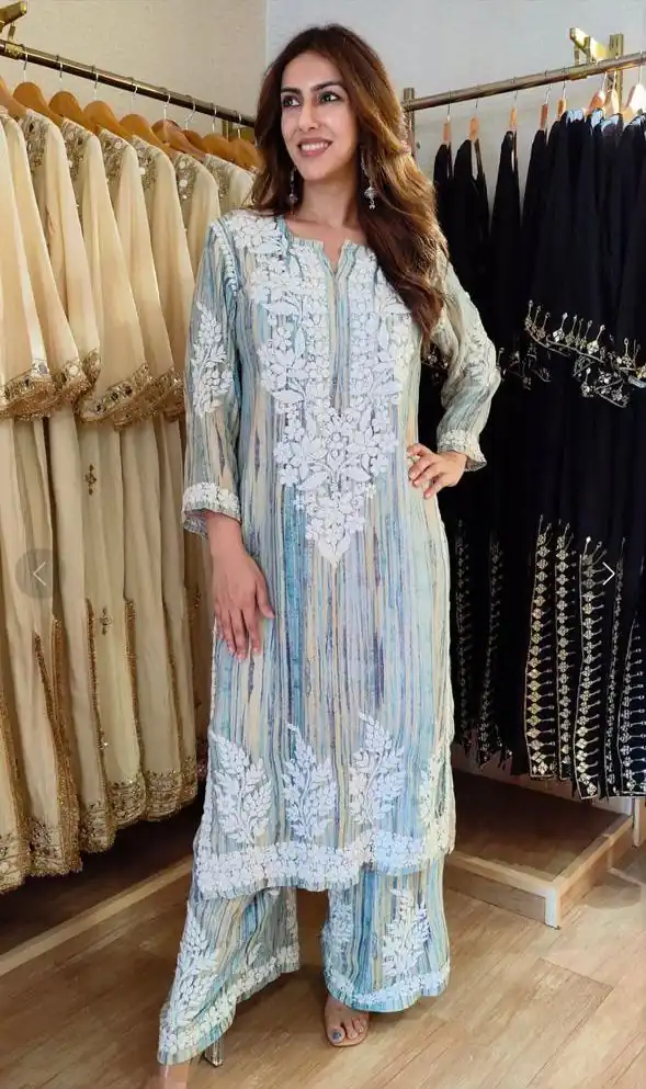 Aglow Multi Rayon Embroidery Work Salwar Suit - Image 2