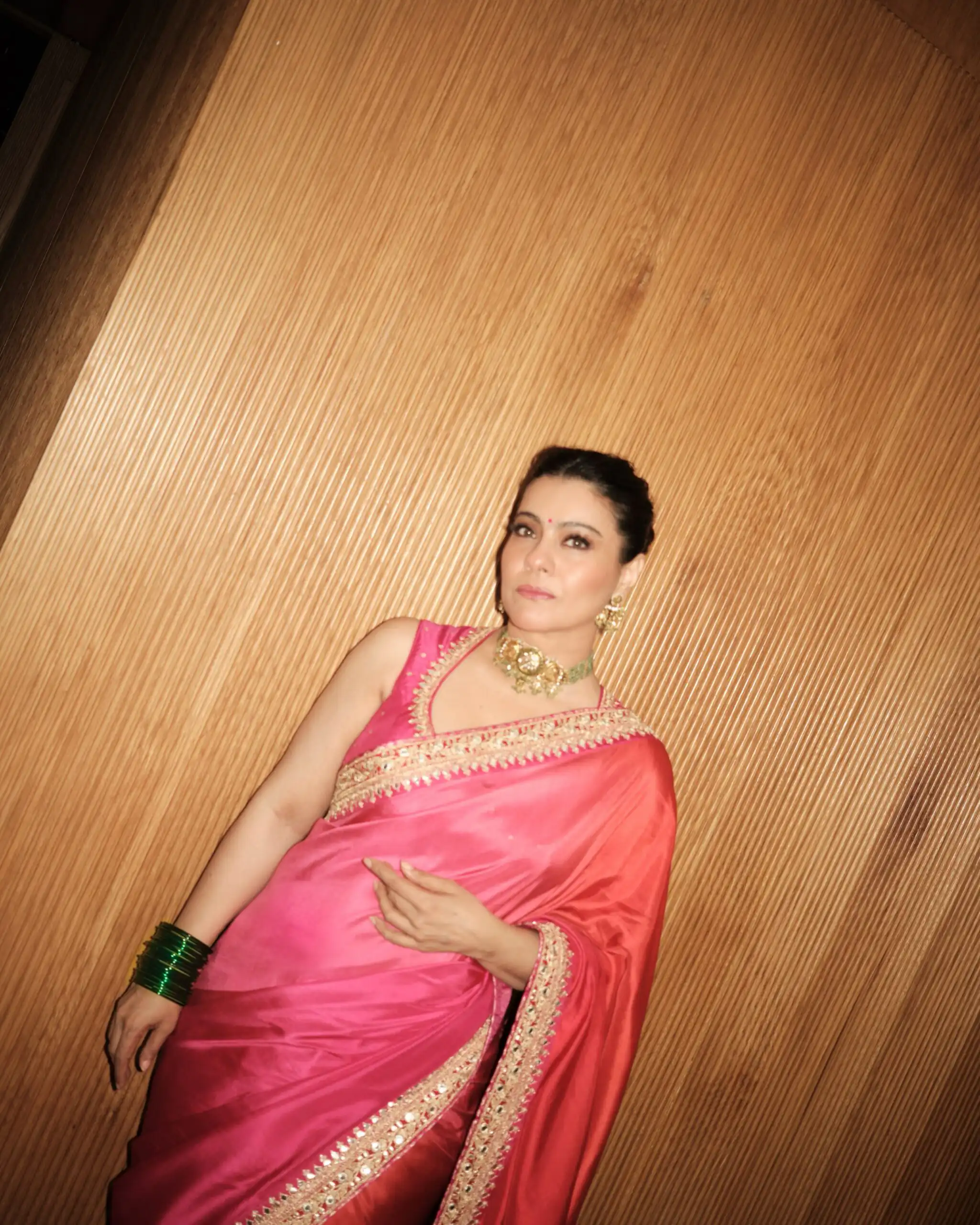 Pretty Pink Chinon Silk Embroidery Work Saree - Image 4