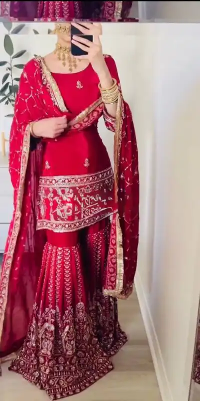 RTC 6003 Red Color Chinon Silk Salwar Suit with Embroidery Work. Online Get it for ₹2849. Delivery 4-6 Working Days. Shop now. | Jump Suits, Salwar suit, Casual Suits, Creative suits, Designer Suits, Palazzo Suits, Party Wear Suits, Patiala Suits, Straight Suits