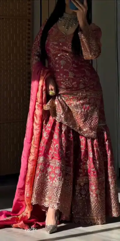MF 479 Peach in Color Fendy Crush Silk Designer Work Salwar Suit . Introductory Price ₹2999. Delivery 4-6 Working Days. Shop now. | Jump Suits, Salwar suit, Casual Suits, Creative suits, Designer Suits, Palazzo Suits, Party Wear Suits, Patiala Suits, Straight Suits
