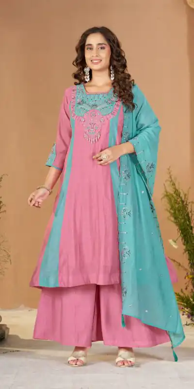 DIVA 186 Pink Mal Chanderi Salwar Suit Perfect for Wedding, Party, Baisakhi, Housewarming, Sangeet – Introductory Price ₹2899. Delivery 4-6 Working D | Jump Suits, Salwar suit, Casual Suits, Creative suits, Designer Suits, Palazzo Suits, Party Wear Suits, Patiala Suits, Straight Suits