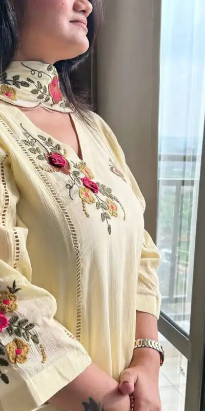 LG 2152 Yellow in Air Tex Chino Embroidery Work & Cut Work Salwar Suit n. Get it for ₹2499. Delivery 4-6 Working Days. Shop now. | Jump Suits, Salwar suit, Casual Suits, Creative suits, Designer Suits, Palazzo Suits, Party Wear Suits, Patiala Suits, Straight Suits
