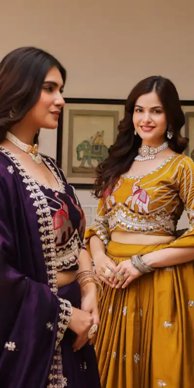 Ram 202 Mustered Color Vichitra Lehenga Choli with Embroidery Work. Exclusive Offer ₹3149. Delivery 4-6 Working Days. Shop now. | Lehenga, Bollywood Lehenga, Creative Lehenga, Designer Lehenga, Embroidered Lehenga, Party Wear Lehenga