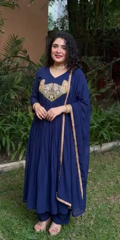 WW 1288 Blue Mal Chanderi Salwar Suit Perfect for Wedding, Party, Baisakhi, Housewarming, Sangeet – Introductory Price ₹2399. Delivery 4-6 Working D | Jump Suits, Salwar suit, Casual Suits, Creative suits, Designer Suits, Palazzo Suits, Party Wear Suits, Patiala Suits, Straight Suits