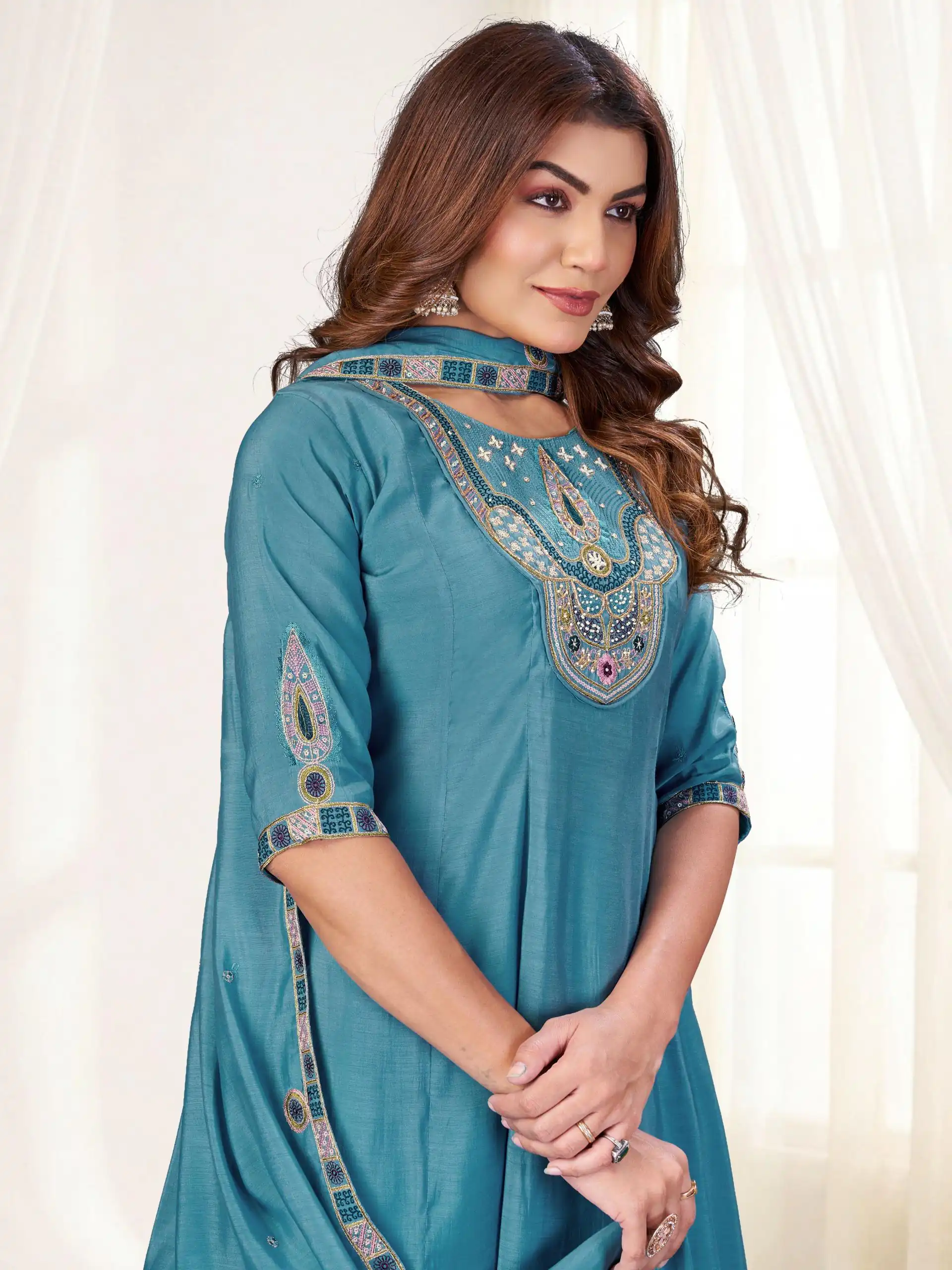 DIVA 171 Blue Mal Chanderi Salwar Suit Perfect for Wedding, Party, Baisakhi, Housewarming, Sangeet – Introductory Price ₹2449. Delivery 4-6 Working D | Jump Suits, Salwar suit, Casual Suits, Creative suits, Designer Suits, Palazzo Suits, Party Wear Suits, Patiala Suits, Straight Suits