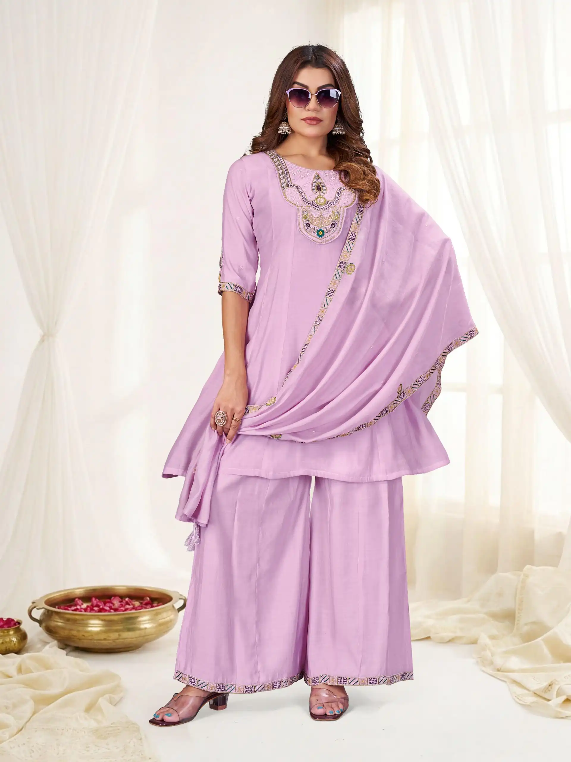 DIVA 171 Lavender Mal Chanderi Salwar Suit Perfect for Wedding, Party, Baisakhi, Housewarming, Sangeet – Introductory Price ₹2449. Delivery 4-6 Working D | Jump Suits, Salwar suit, Casual Suits, Creative suits, Designer Suits, Palazzo Suits, Party Wear Suits, Patiala Suits, Straight Suits