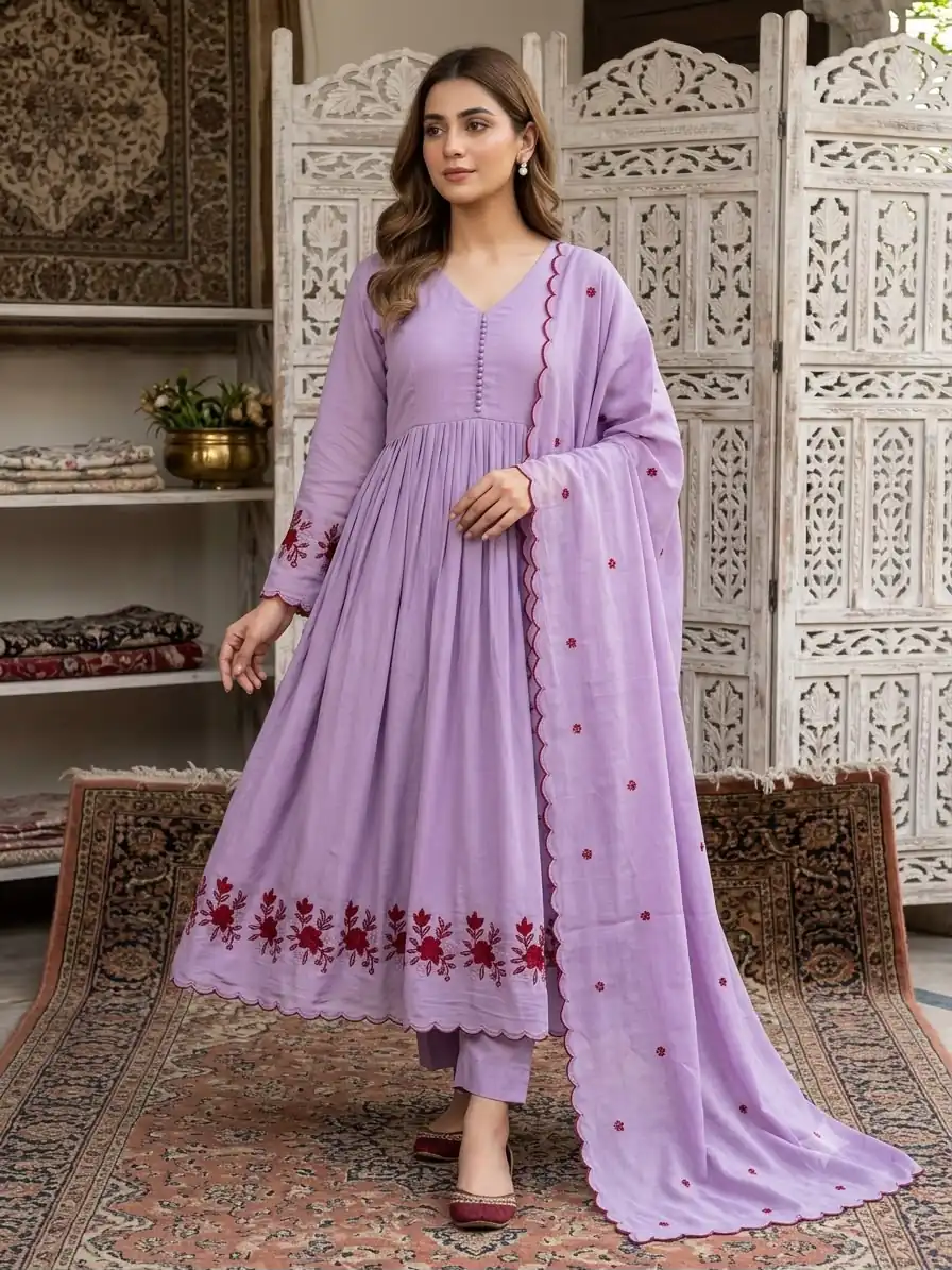 LG 2146 Lavender Mul Chanderi Salwar Suit with Embroidery Work & Sequins Work. Festive Deal ₹2699. Delivery 4-6 Working Days. Shop now | Jump Suits, Salwar suit, Casual Suits, Creative suits, Designer Suits, Palazzo Suits, Party Wear Suits, Patiala Suits, Straight Suits