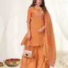 DIVA 171 Orange Mal Chanderi Salwar Suit Perfect for Wedding, Party, Baisakhi, Housewarming, Sangeet – Introductory Price ₹2449. Delivery 4-6 Working D | Jump Suits, Salwar suit, Casual Suits, Creative suits, Designer Suits, Palazzo Suits, Party Wear Suits, Patiala Suits, Straight Suits
