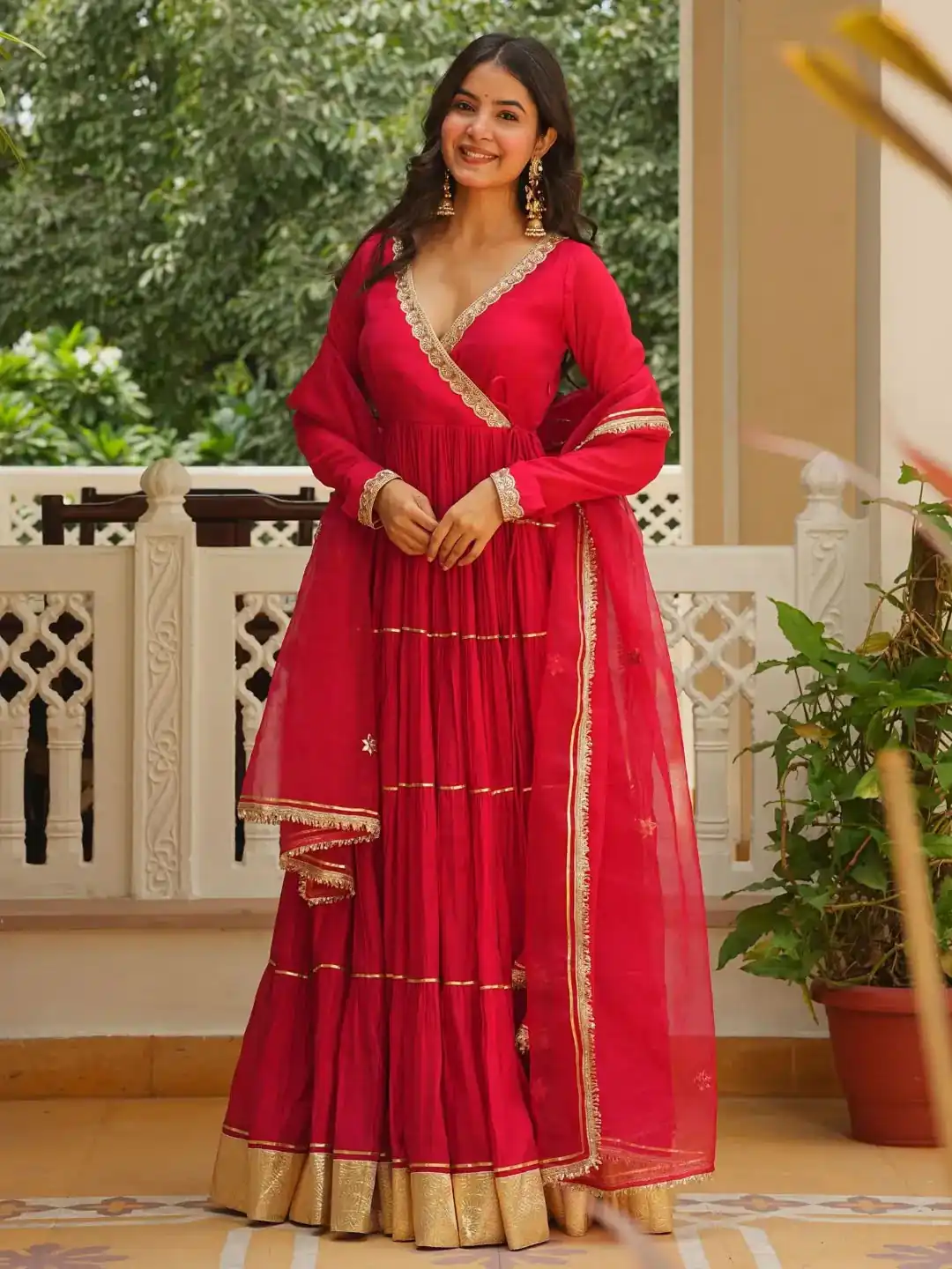 LG 2154 Red Georgette Digital Print Work Gown for Wedding, Party, Cultural Events, Traditional Day, Pooja . Grab it for ₹2399. Delivery 4-6 Working Day | Gowns, Bollywood Gowns, Creative Gowns, Designer Gowns, Embroidered Gowns, Party Wear Gowns
