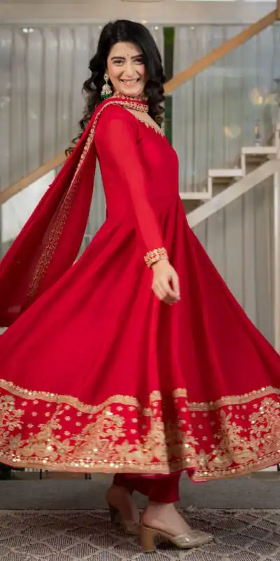 ND 5080 Red Rangoli Silk Perfect for Wedding, Party, Holi, Pooja, Anniversary – Salwar Suit. Get it for ₹2849. Delivery 4-6 Working Days. Shop now. | Jump Suits, Salwar suit, Casual Suits, Creative suits, Designer Suits, Palazzo Suits, Party Wear Suits, Patiala Suits, Straight Suits