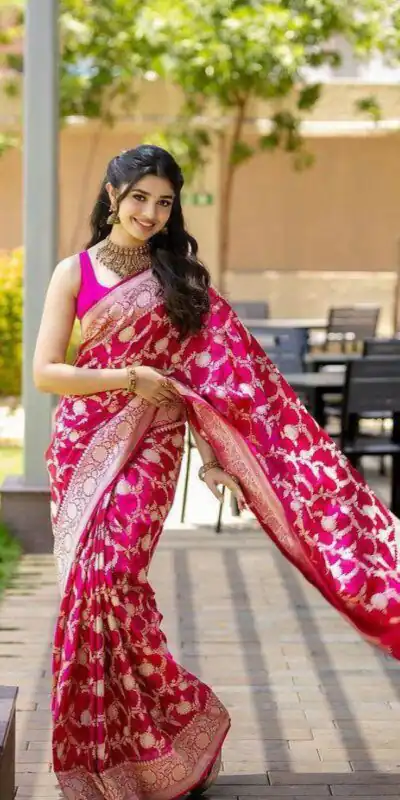 KP 6016 Pink Color Soft Lichi Silk Jacquard On All Over Saree Casual, Party Wear, Wedding, Events Etc. Expected Delivery 4-6 Working Days @1549/- | Sarees, Bollywood Sarees, Creative Sarees, Designer Sarees, Embroidered Sarees, Ethnic Saree, Modern Digital sarees, Party Wear Sarees