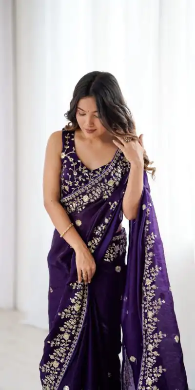 SP 89 Purple Color Fendy Silk Saree With Sequins Work. Wedding, Party, Festive, Events Get it for ₹1799. Delivery 4-6 Working Days. Online Best Shop now. | Sarees, Bollywood Sarees, Creative Sarees, Designer Sarees, Embroidered Sarees, Ethnic Saree, Modern Digital sarees, Party Wear Sarees