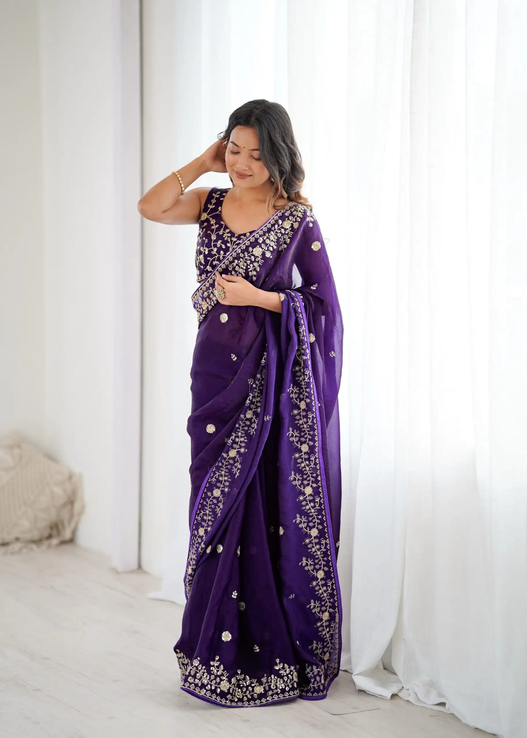 SP 89 Purple Color Fendy Silk Saree With Sequins Work. Wedding, Party, Festive, Events Get it for ₹1799. Delivery 4-6 Working Days. Online Best Shop now. | Sarees, Bollywood Sarees, Creative Sarees, Designer Sarees, Embroidered Sarees, Ethnic Saree, Modern Digital sarees, Party Wear Sarees