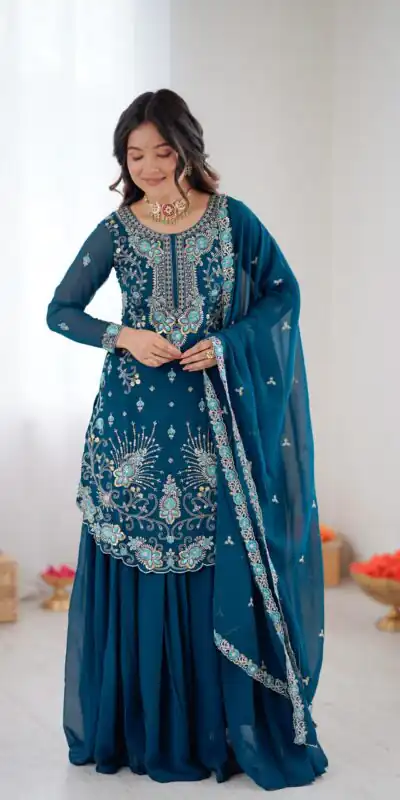 SP 02 Tea Faux Georgette Salwar Suit with Lace Work & Digital Print. Introductory Price ₹1699. Delivery 4-6 Working Days. Shop now. | Jump Suits, Salwar suit, Casual Suits, Creative suits, Designer Suits, Palazzo Suits, Party Wear Suits, Patiala Suits, Straight Suits