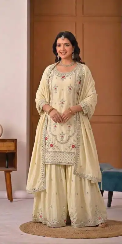 MD 3049 White in Color Natural Crepe Embroidery Work Salwar Suit . Affordable Price ₹2349. Delivery 4-6 Working Days. Shop now. | Jump Suits, Salwar suit, Casual Suits, Creative suits, Designer Suits, Palazzo Suits, Party Wear Suits, Patiala Suits, Straight Suits