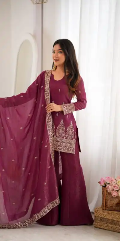 KB 316 Maroon Crunchy Silk Salwar Suit with Embroidery Work. Wedding, Party, Festive, Events Best Price ₹2299. Delivery 4-6 Working Days. Shop now. | Jump Suits, Salwar suit, Casual Suits, Creative suits, Designer Suits, Palazzo Suits, Party Wear Suits, Patiala Suits, Straight Suits