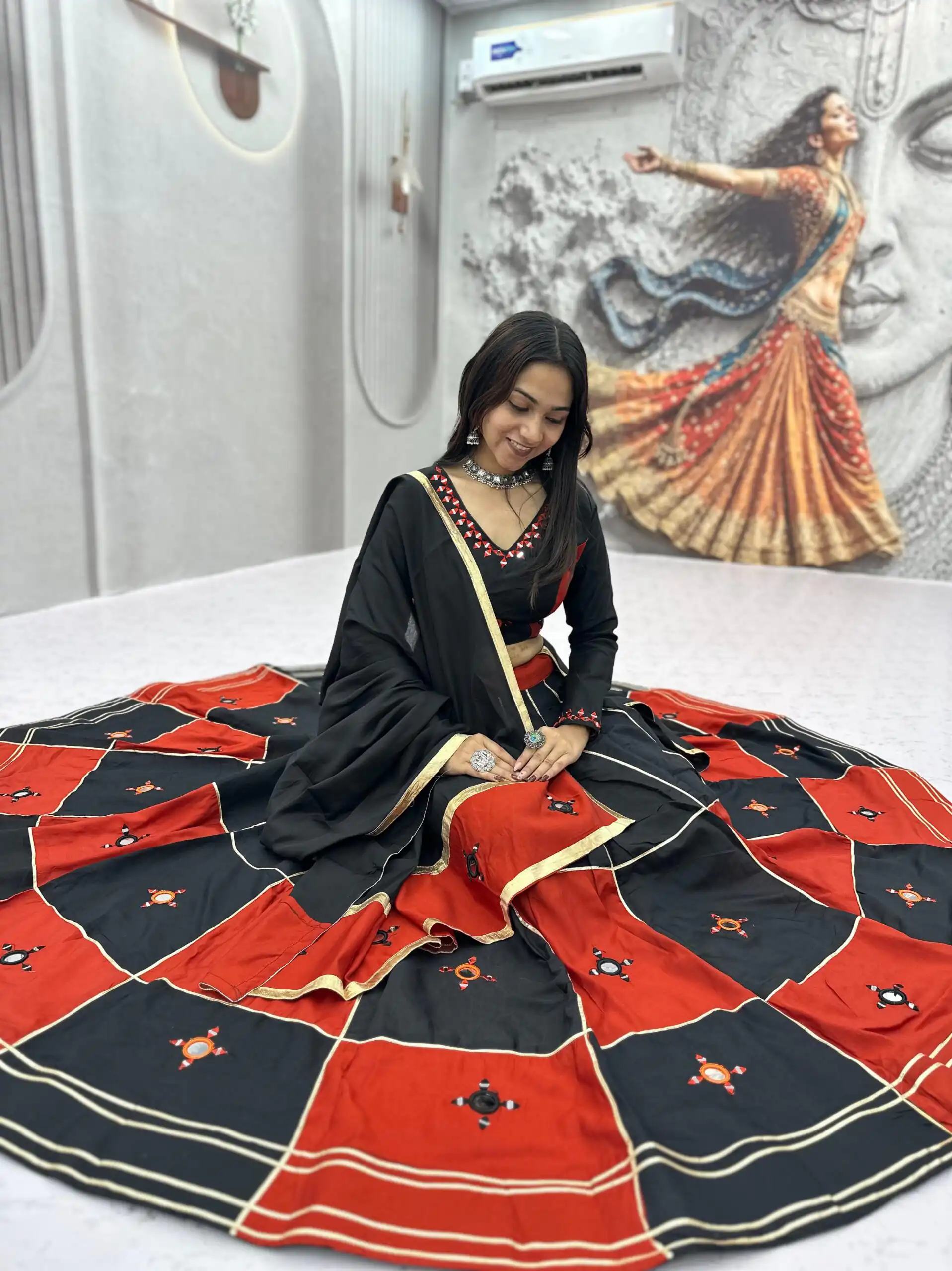 Ram 196 Orange l in Pure Cotton Mirror Work & Gamthi Work Lehenga Choli . Exclusive Offer ₹2849. Delivery 4-6 Working Days. Shop now. | Lehenga, Bollywood Lehenga, Creative Lehenga, Designer Lehenga, Embroidered Lehenga, Party Wear Lehenga