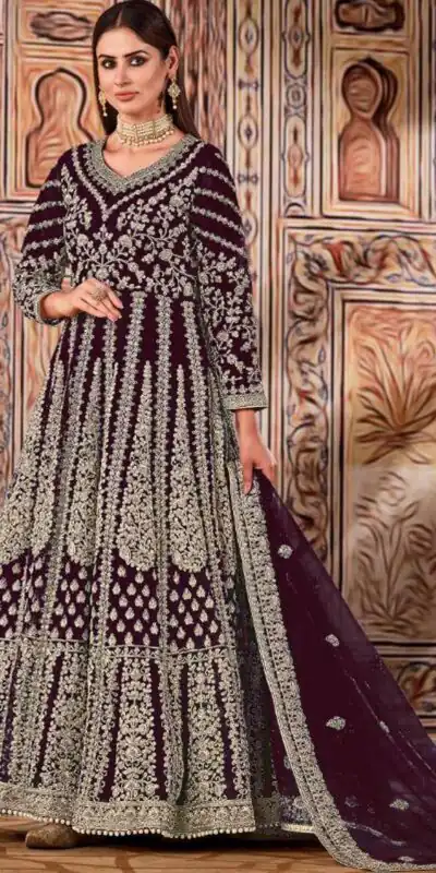 FC 2701 Wine Sequins Work & Embroidery Work Salwar Suitin Peach Butterfly Net. Grab it for ₹3149. Delivery 4-6 Working Days. Shop now. | Jump Suits, Salwar suit, Casual Suits, Creative suits, Designer Suits, Palazzo Suits, Party Wear Suits, Patiala Suits, Straight Suits