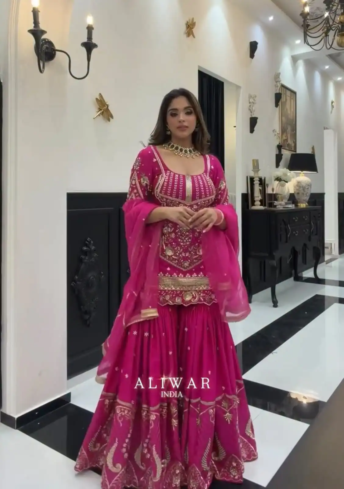 KF 1736 Pink Faux Georgette Salwar Suit with Mirror Work & Embroidery Work. Get it for ₹2449. Delivery 4-6 Working Days. Shop now. | Jump Suits, Salwar suit, Casual Suits, Creative suits, Designer Suits, Palazzo Suits, Party Wear Suits, Patiala Suits, Straight Suits