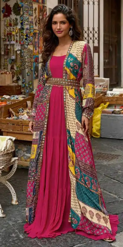 FC 20034 Pink Crepe Silk Shrug Suit Perfect for Wedding, Party, Festival Celebrations, Holi, Pooja – . Introductory Price ₹3049. Delivery 4-6 Working | Jump Suits, Salwar suit, Casual Suits, Creative suits, Designer Suits, Palazzo Suits, Party Wear Suits, Patiala Suits, Straight Suits