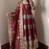 BB 102 Maroon Fendy Silk Gown with Embroidery Work & Sequins Work. Special Price ₹2799. Delivery 4-6 Working Days. Shop now. | Gowns, Bollywood Gowns, Creative Gowns, Designer Gowns, Embroidered Gowns, Party Wear Gowns